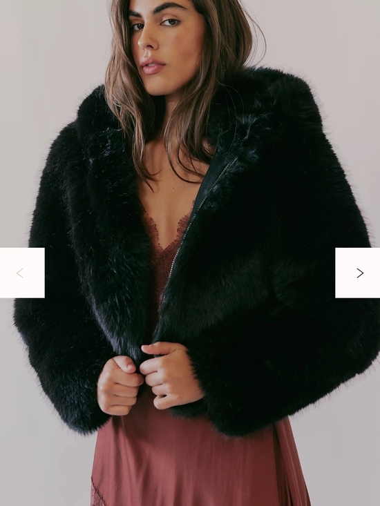 Free People Jackets & Blazers - Free People Louder Please  Black Plush Faux-Fur Cropped Jacket SOLD OUT ON LINE